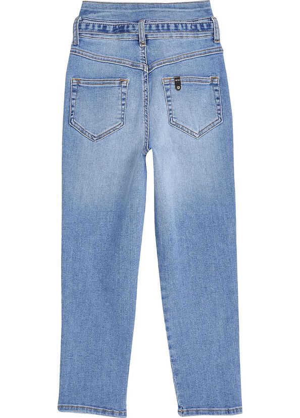 Jeans vita alta con cintura