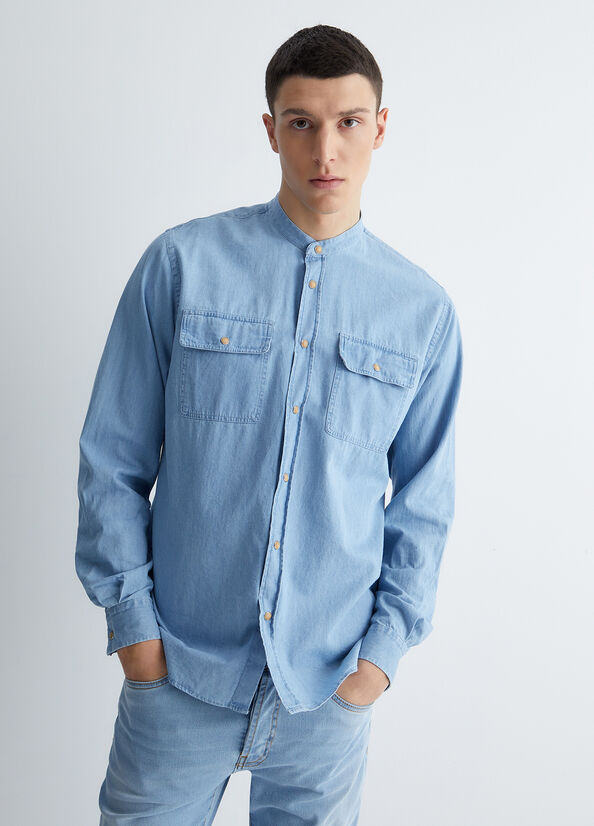 Camicia jeans uomo coreana