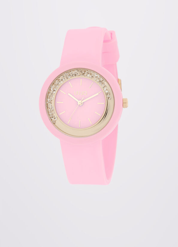 Orologio rosa in silicone