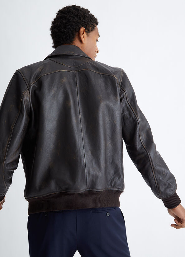 Giacca bomber in pelle