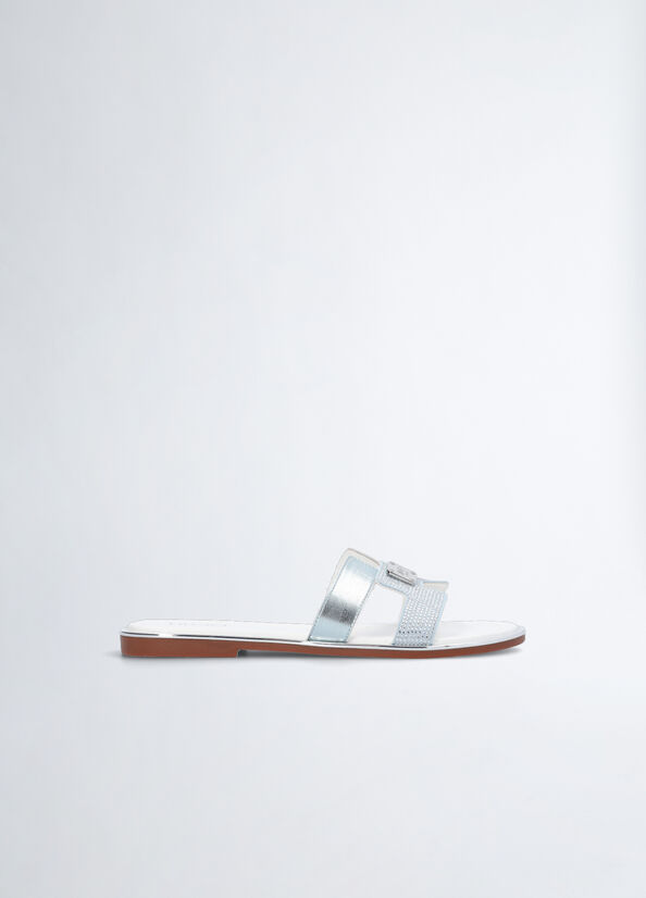 Sandali ciabatta flat con strass