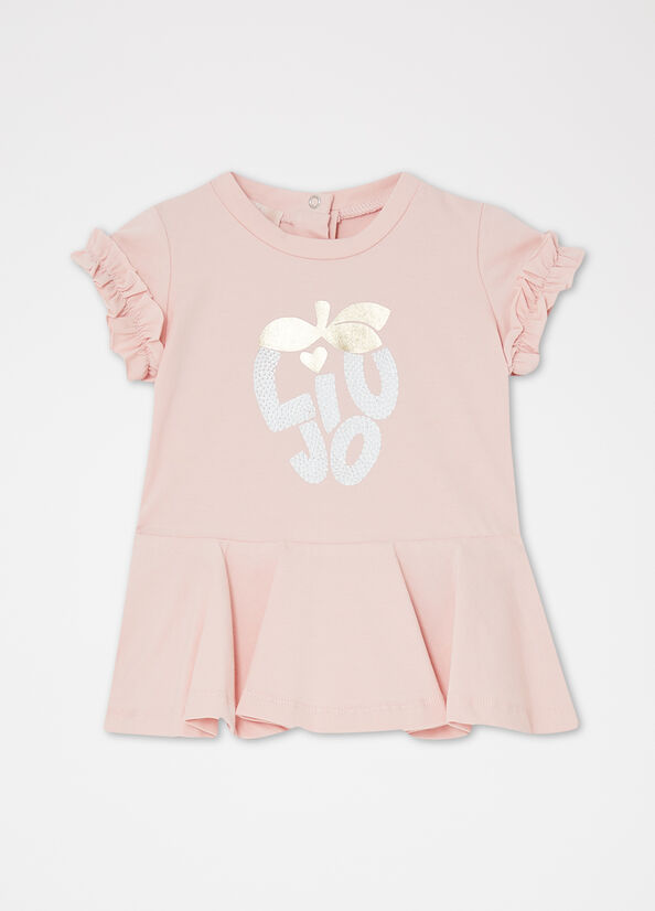 Vestito in jersey con logo