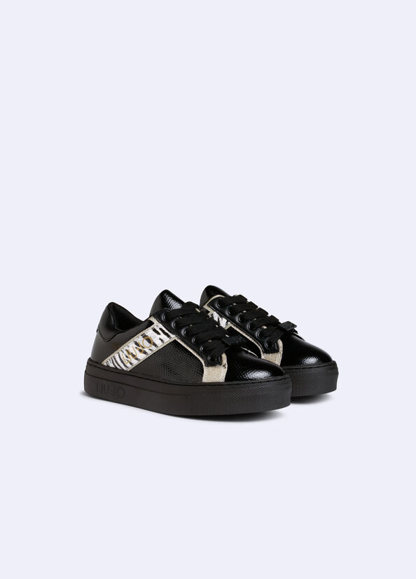 Sneakers con glitter e stampa zebrata