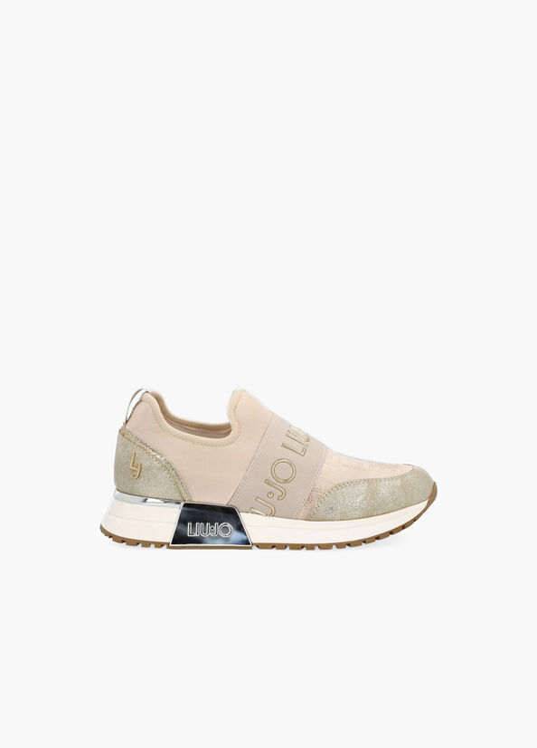 Sneakers slip on effetto lamé