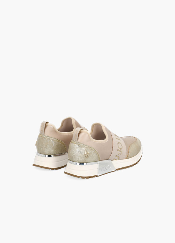 Sneakers slip on effetto lamé