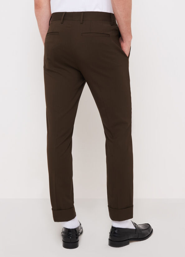 Chino slim fit con risvolto