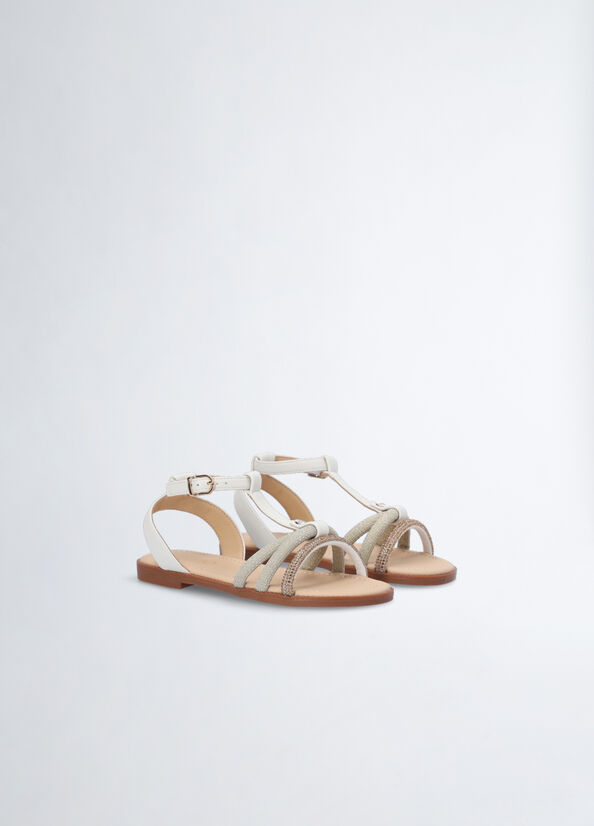 Sandali con glitter e strass