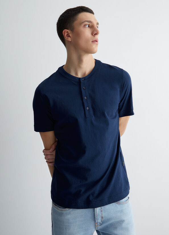 T-shirt serafino in cotone
