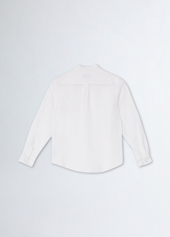 Camicia coreana in misto lino