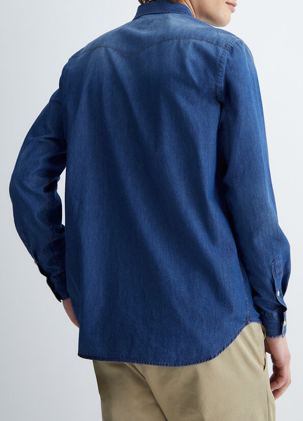 Camicia jeans uomo scura