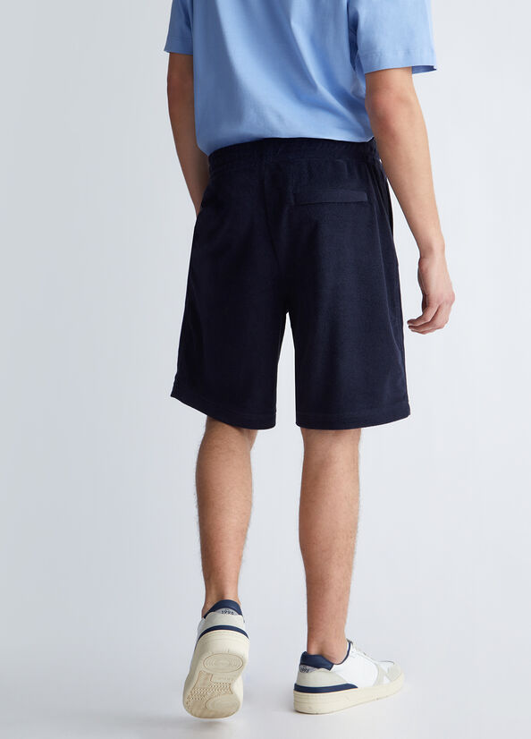 Bermuda uomo blu in spugna