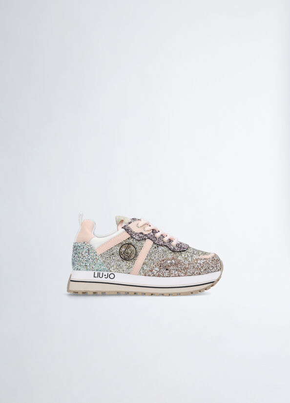 Sneakers platform in glitter