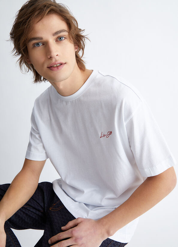 T-shirt bianca con logo