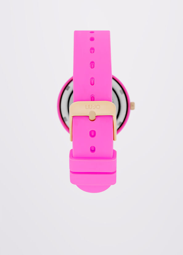 Orologio fuxia in silicone