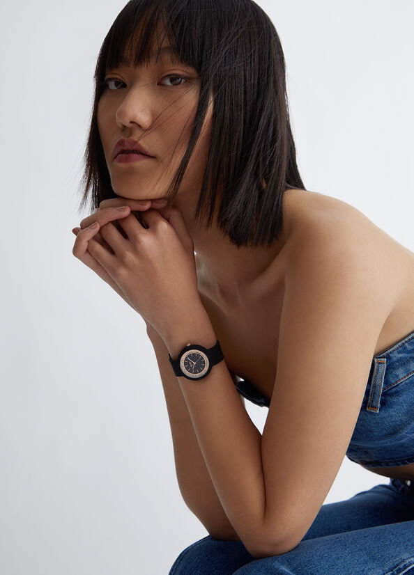 Orologio nero in silicone