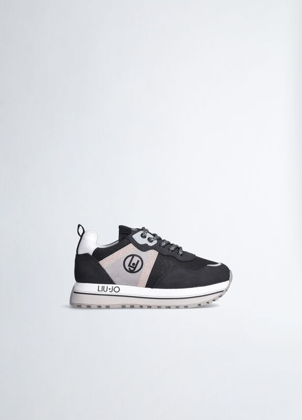 Sneakers platform con dettaglio glitter