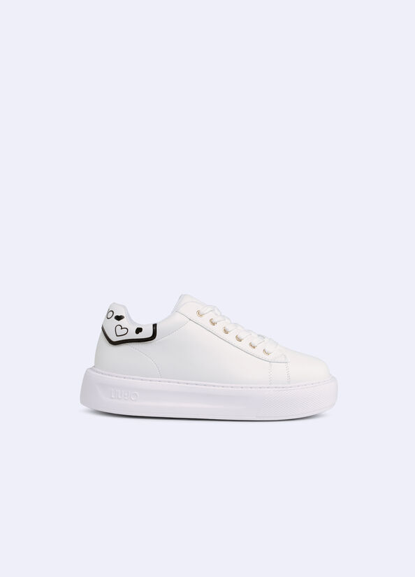 Sneakers platform con motivo cuori