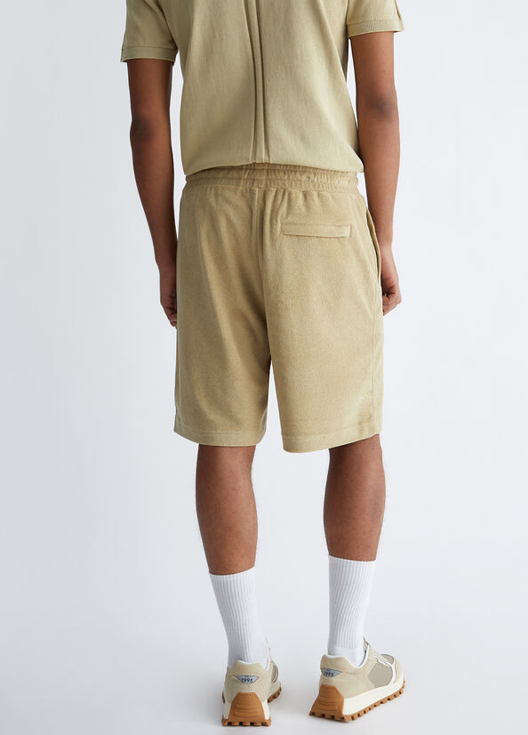 Bermuda uomo beige in spugna