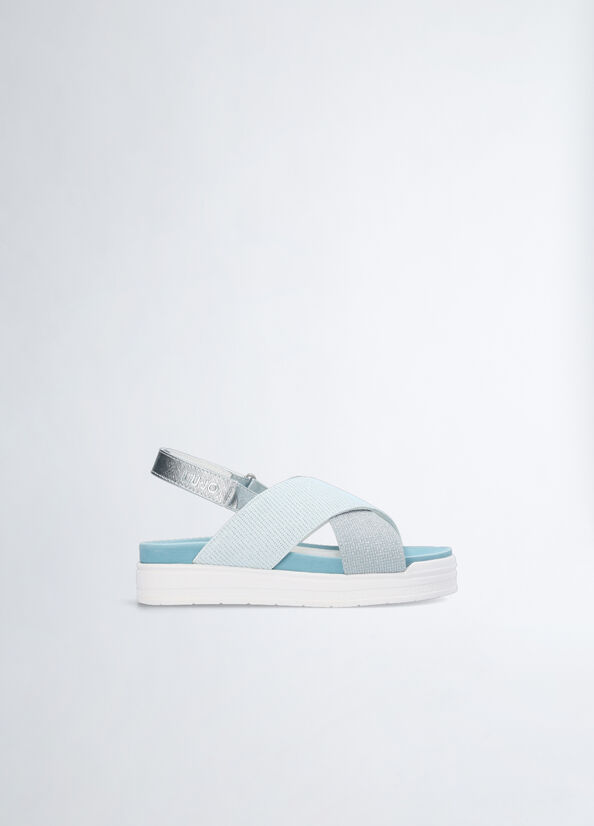 Sandali platform con glitter