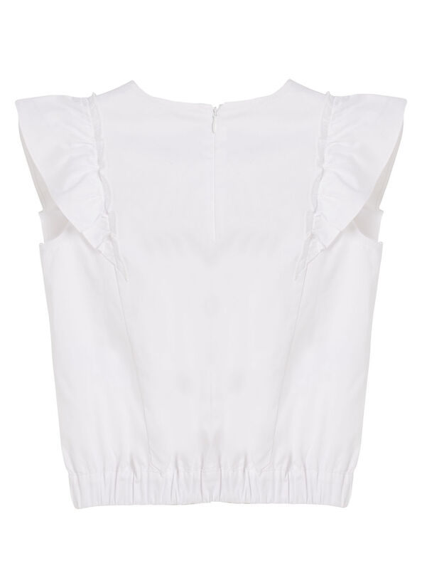 Top con spilla logo