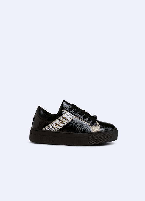 Sneakers con glitter e stampa zebrata