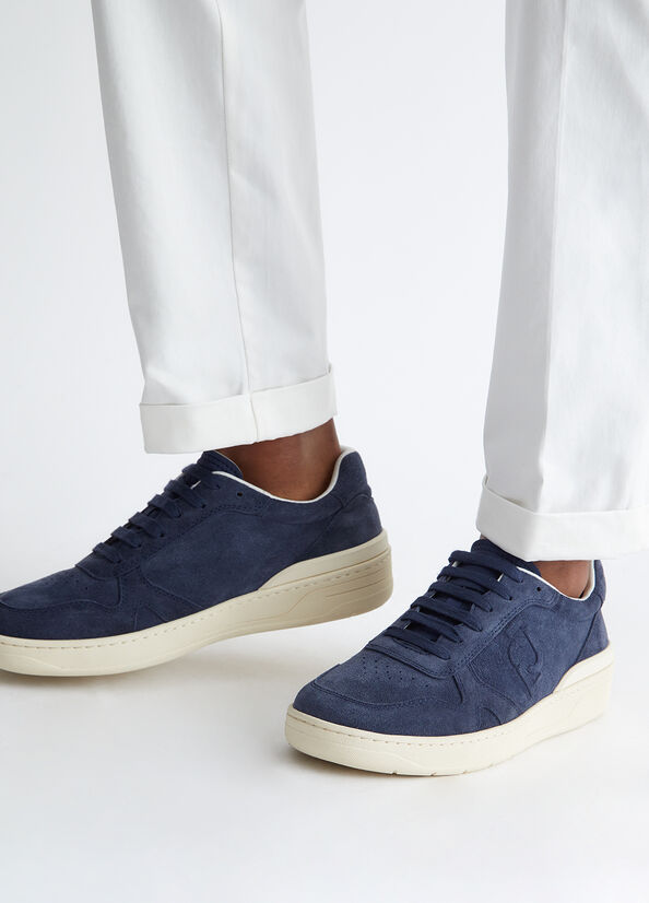 Sneakers blu in suede