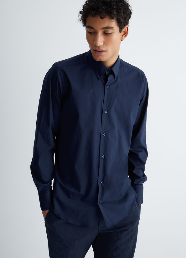 Camicia blu scuro slim fit