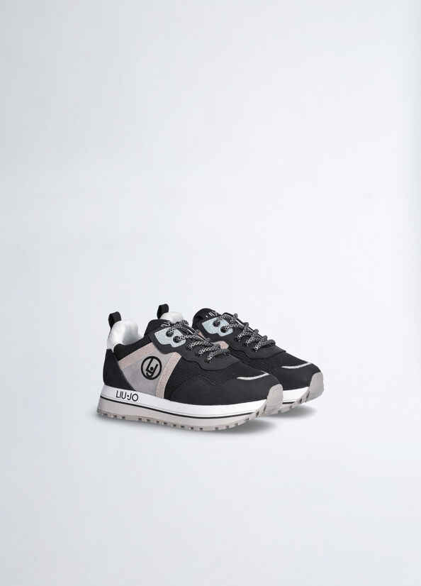 Sneakers platform con dettaglio glitter