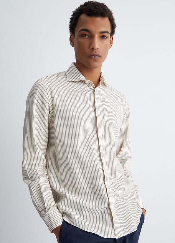 Camicia lino a righe