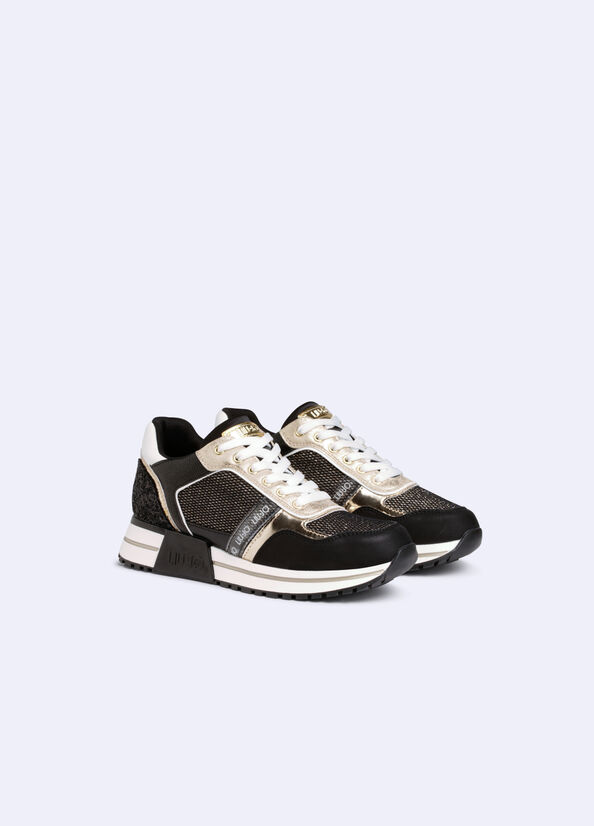 Sneakers platform con glitter