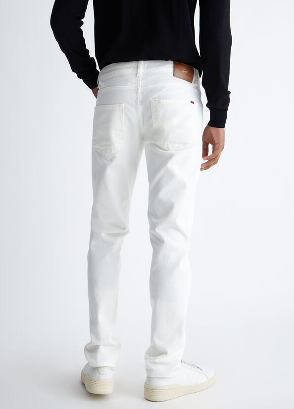 Pantaloni bianchi uomo slim fit