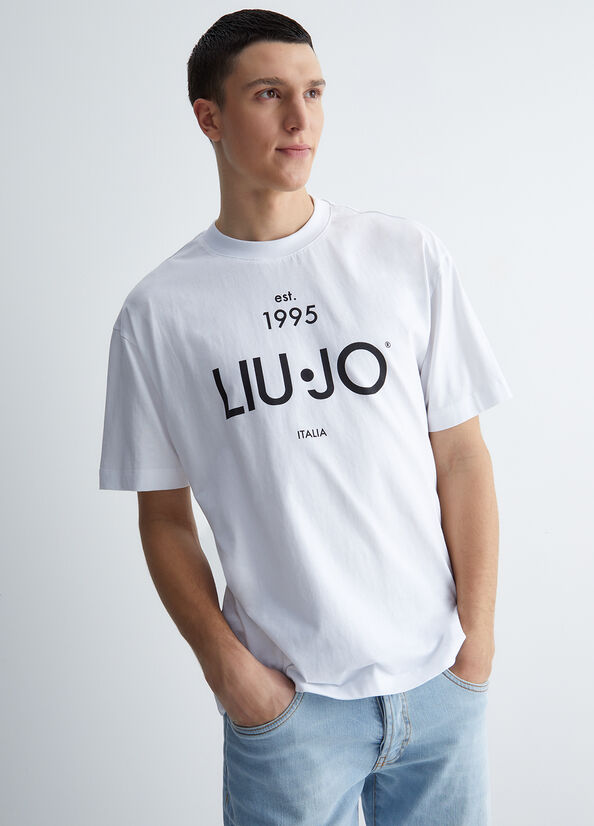 T-shirt bianca con logo