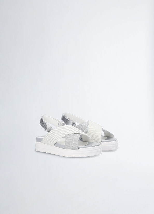 Sandali platform con glitter