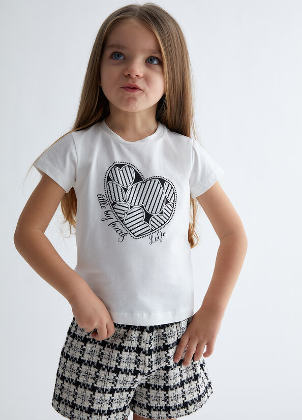 T-shirt in jersey con cuore