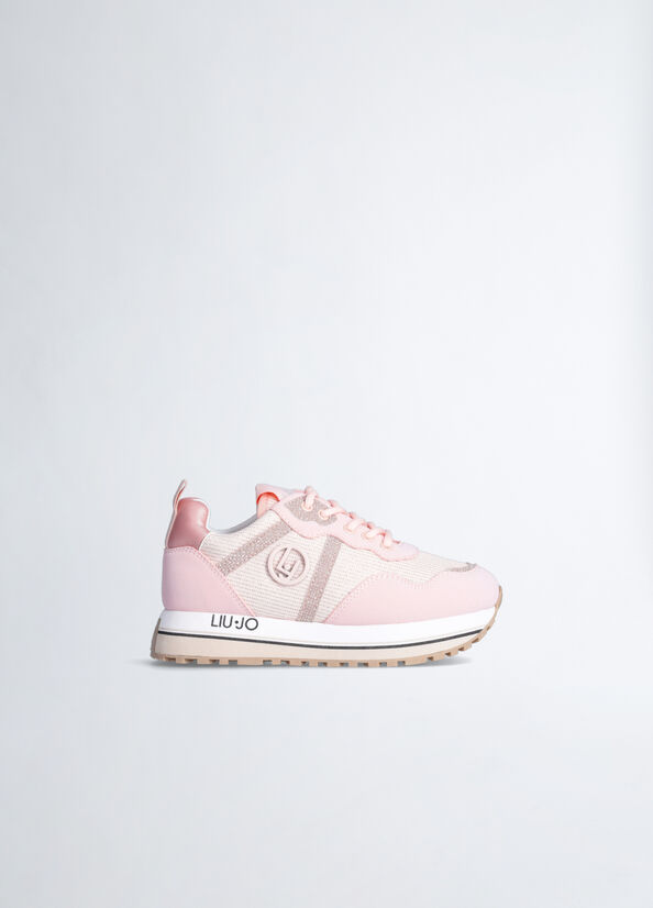 Sneakers platform con dettaglio glitter