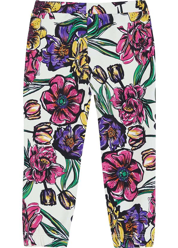 Pantaloni in felpa a fiori