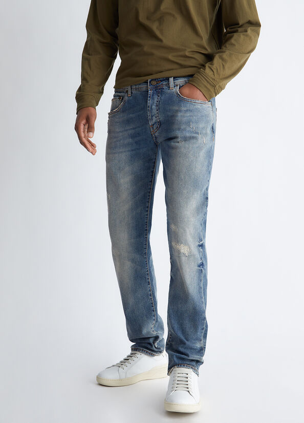 Jeans slim fit effetto used
