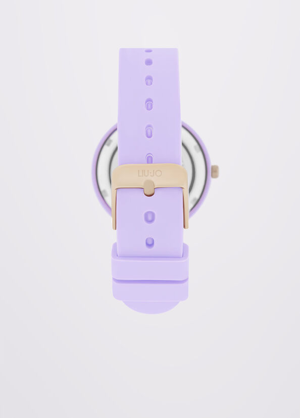 Orologio lilla in silicone