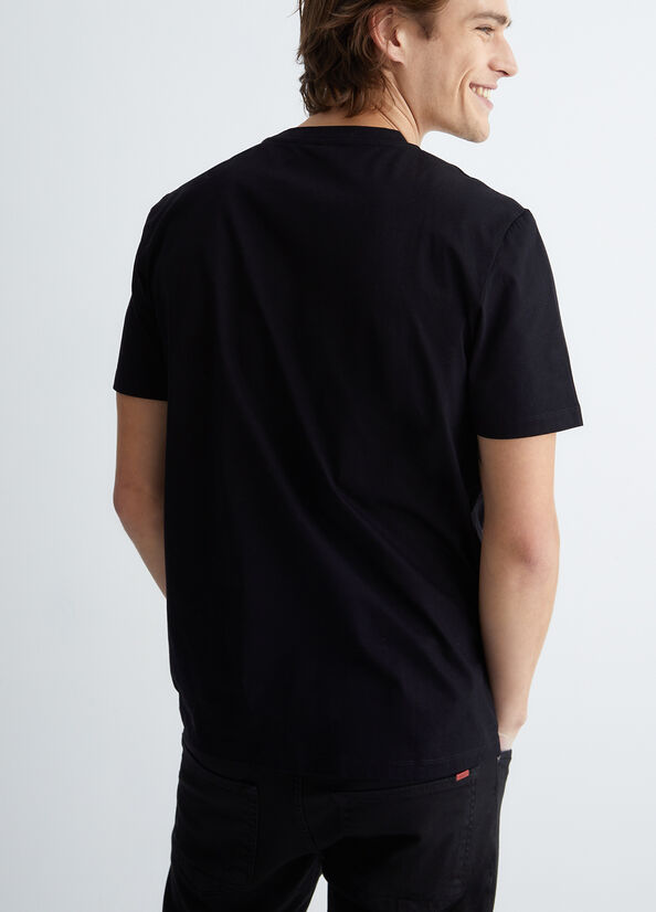 T-shirt uomo nera con logo