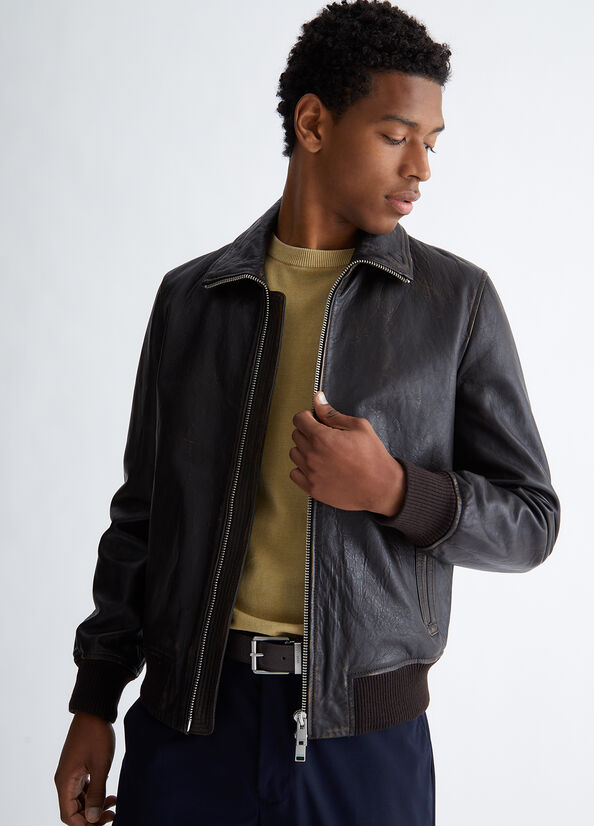 Giacca bomber in pelle