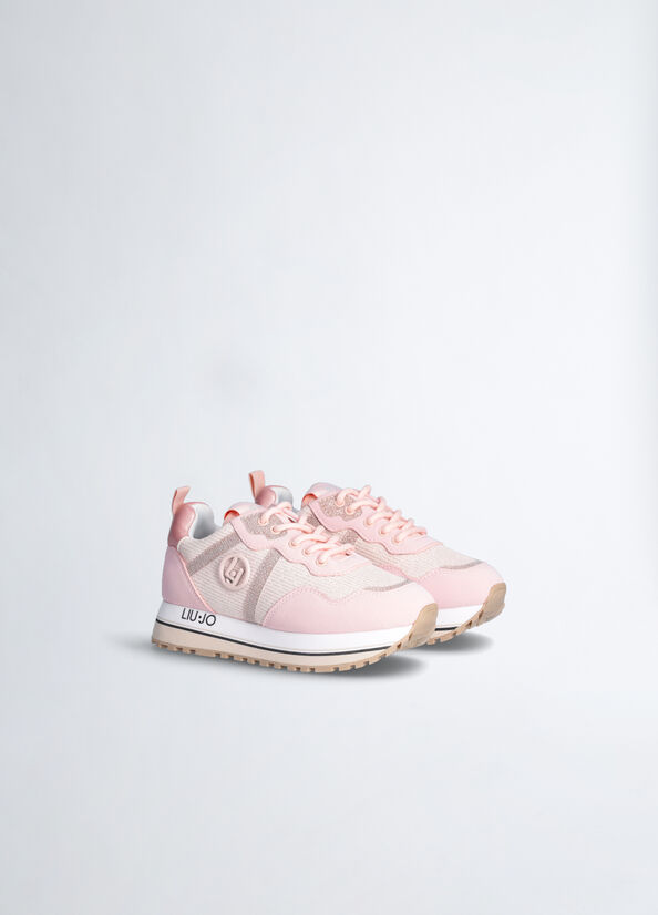Sneakers platform con dettaglio glitter