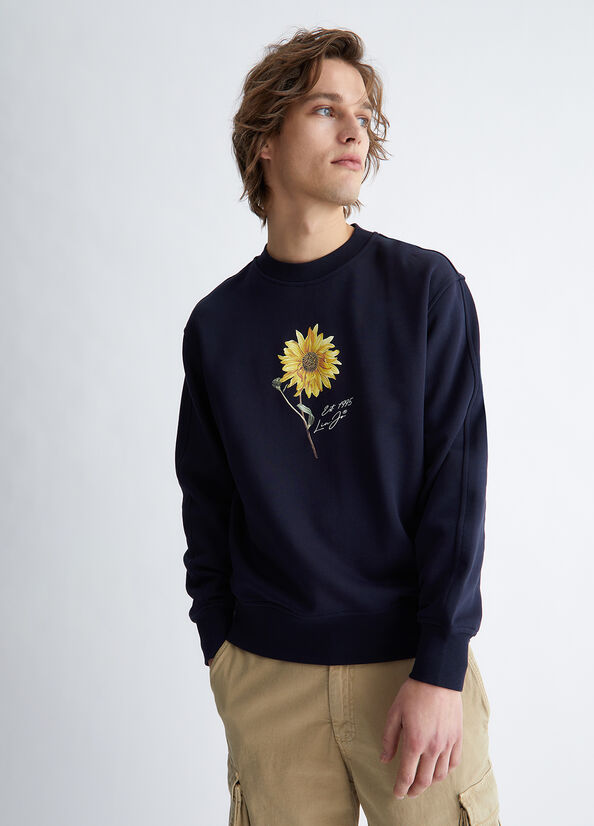 Felpa uomo con stampa girasole