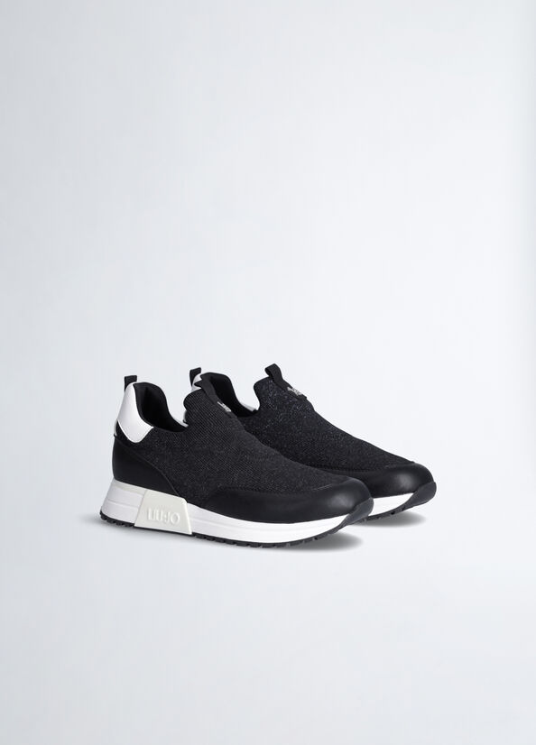Sneakers nere slip on in lurex®