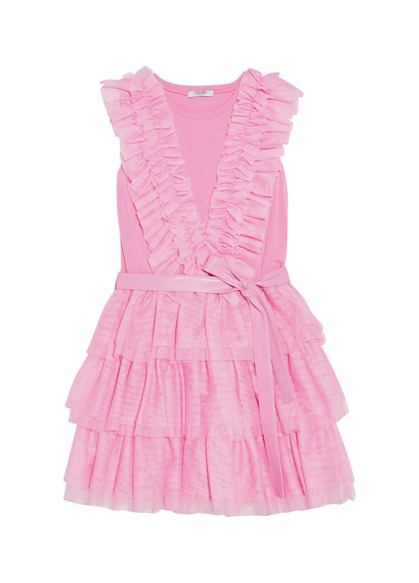 Vestito in tulle con cintura