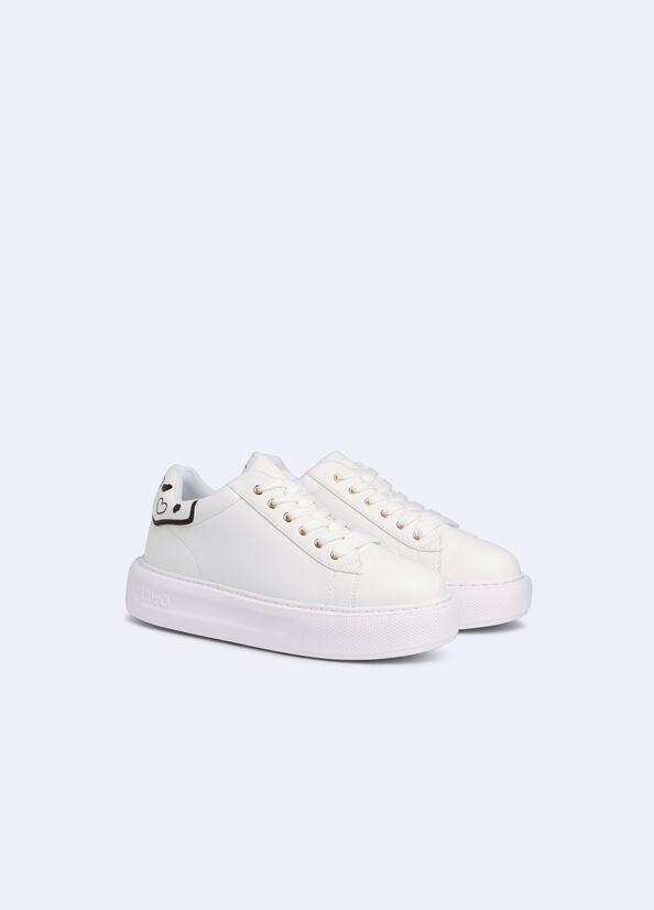 Sneakers platform con motivo cuori