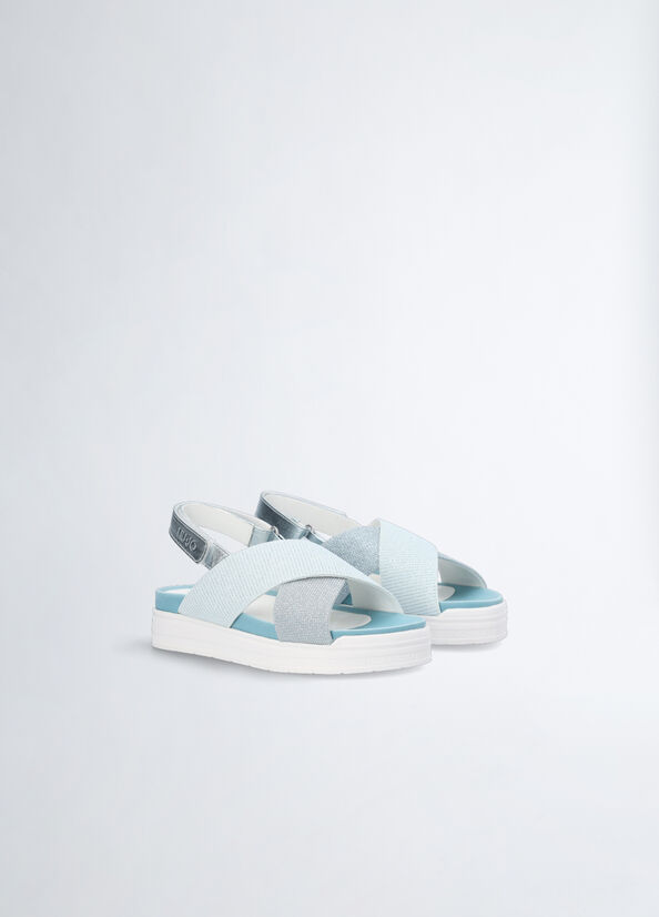 Sandali platform con glitter