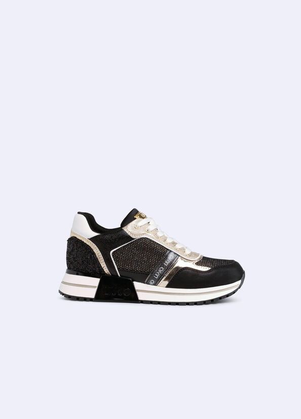 Sneakers platform con glitter