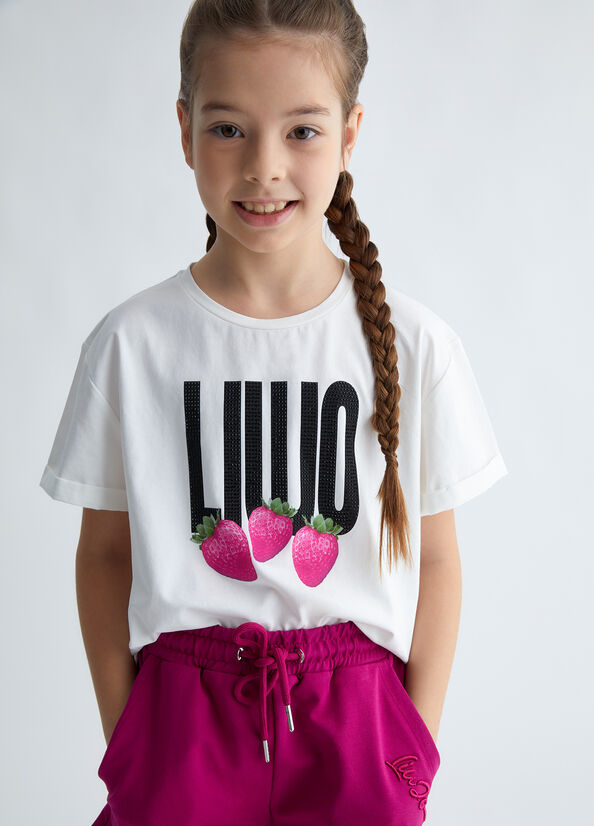 T-shirt bambina con logo
