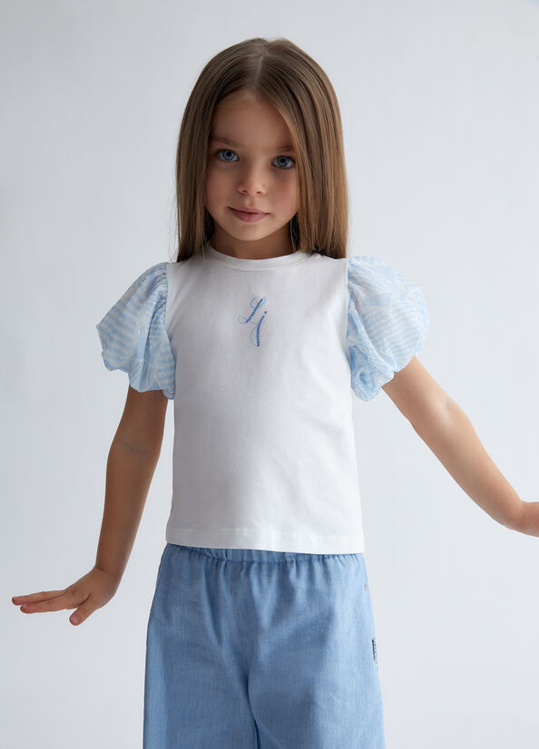 T-shirt in jersey con logo