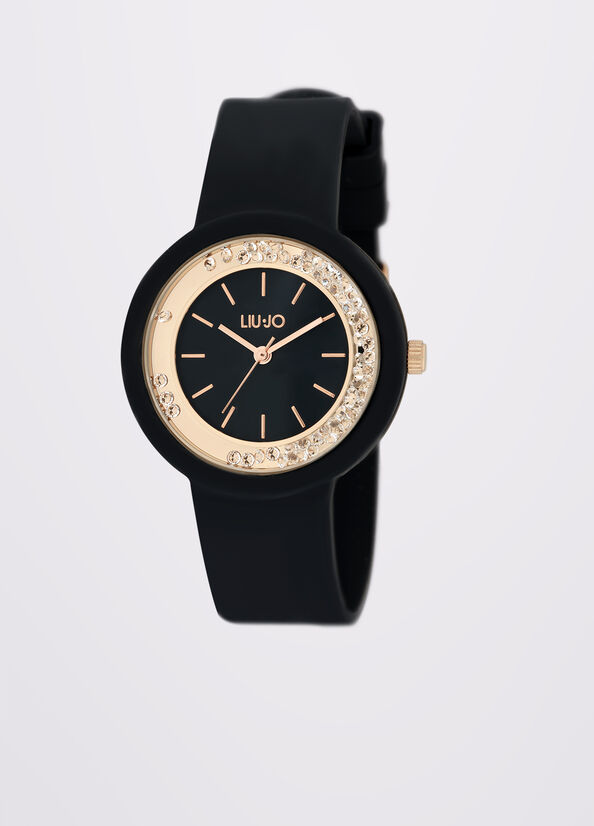 Orologio nero in silicone